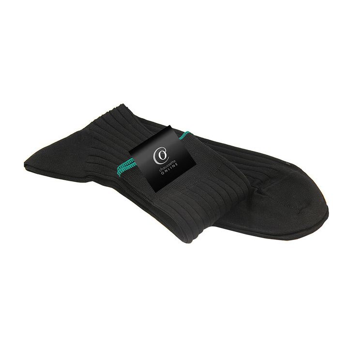 Chaussettes Vasco, Noir bord vert