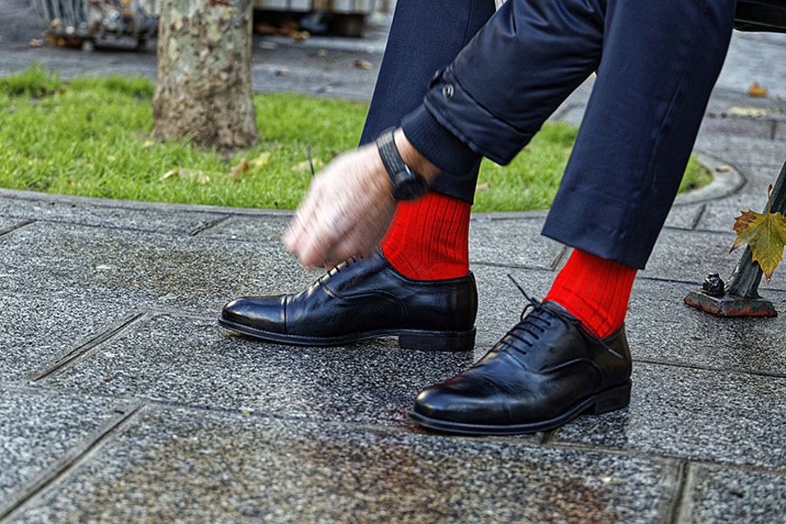 Chaussettes Rainier, rouge coquelicot