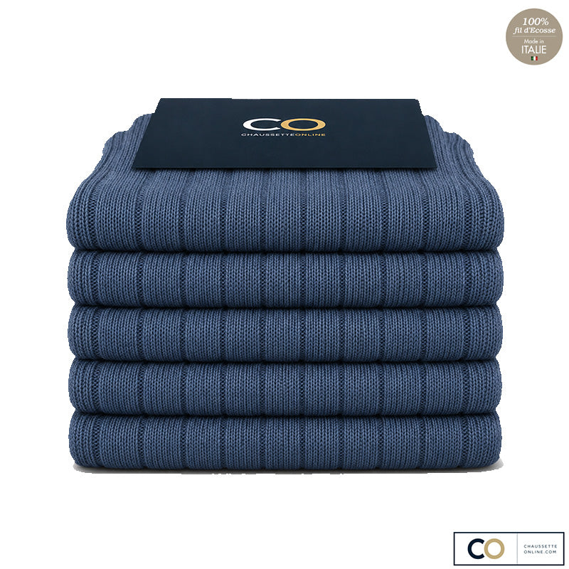 Bouquet de 5 paires de chaussettes bleu jean pour homme