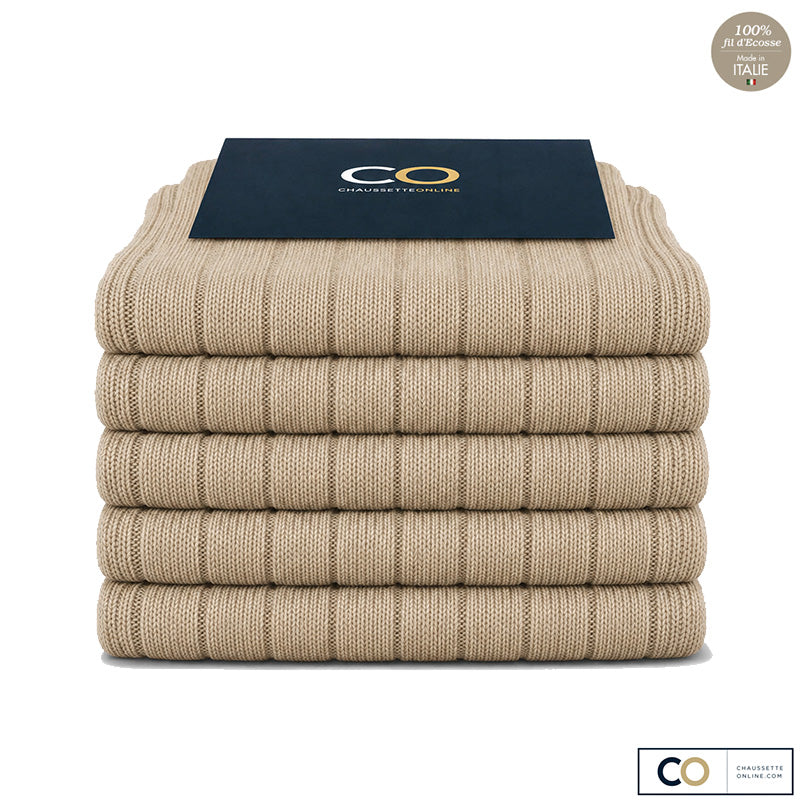 Bouquet de 5 paires de chaussettes beige mastic pour homme