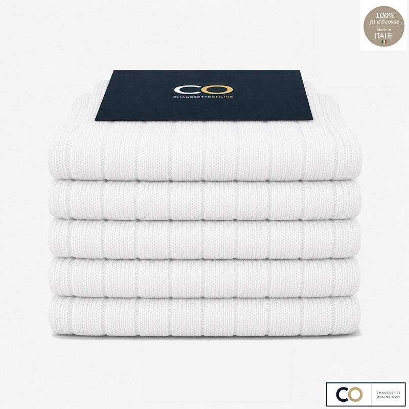 Bouquet de 5 paires de chaussettes blanches pour homme