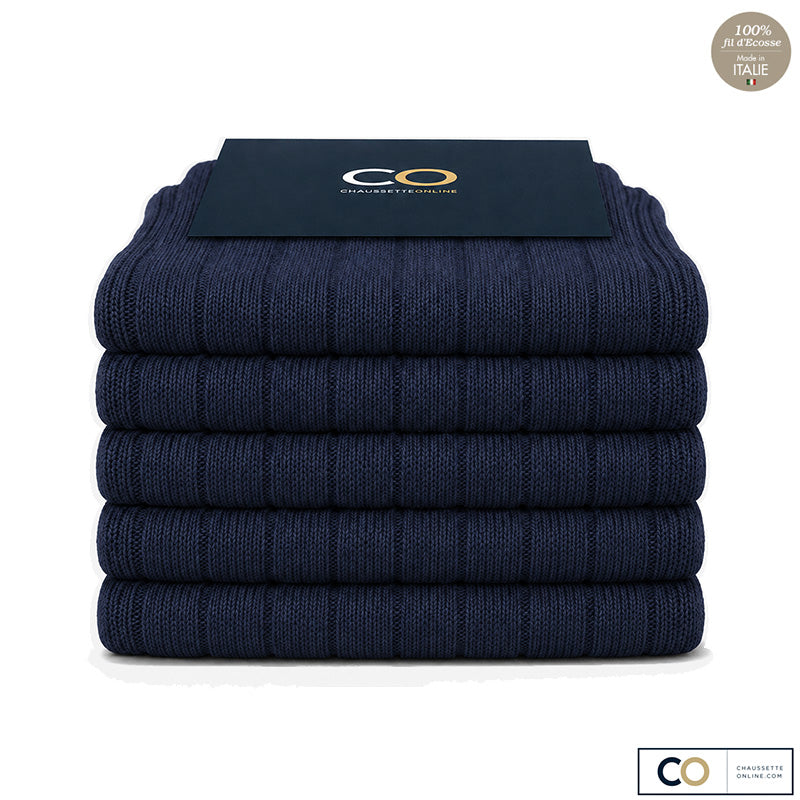 Bouquet de 5 paires de chaussettes bleu marine pour homme