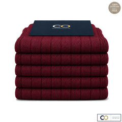 Bouquet de 5 paires de chaussettes bordeaux lie de vin pour homme en fil d'Écosse