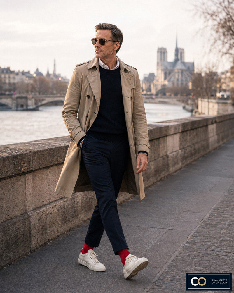 Bouquet de 5 paires de chaussettes rouges pour homme