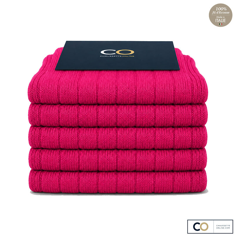 Bouquet de 5 paires de chaussettes fuchsia pour homme