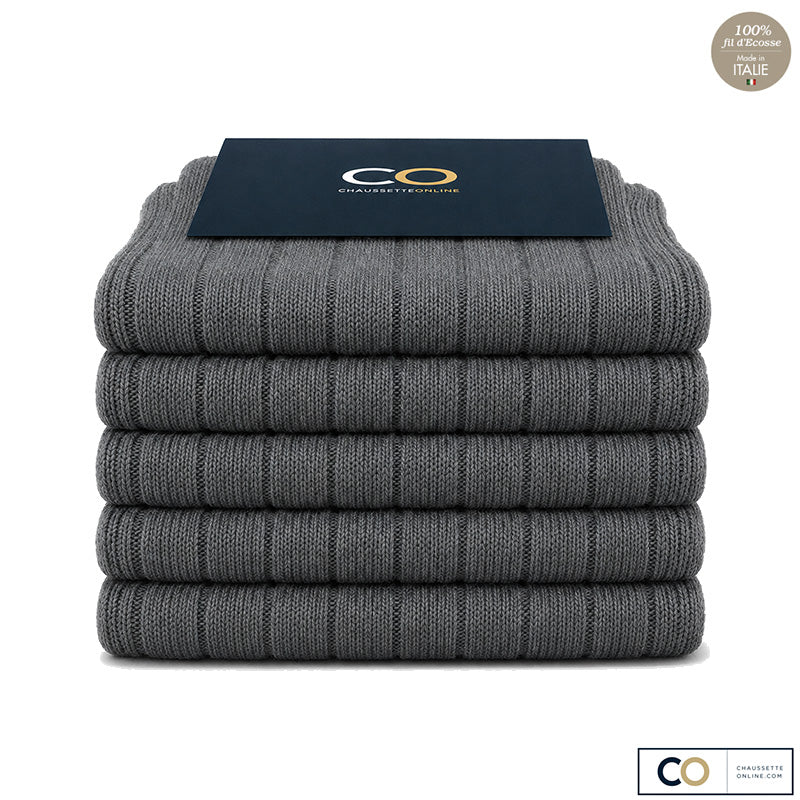 Bouquet de 5 paires de chaussettes gris anthracite pour homme