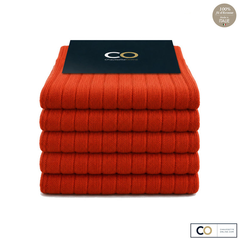 Bouquet de 5 paires de chaussettes orange foncé pour homme