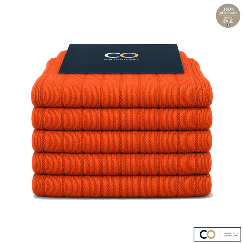 Bouquet de 5 paires de chaussettes orange carotte pour homme