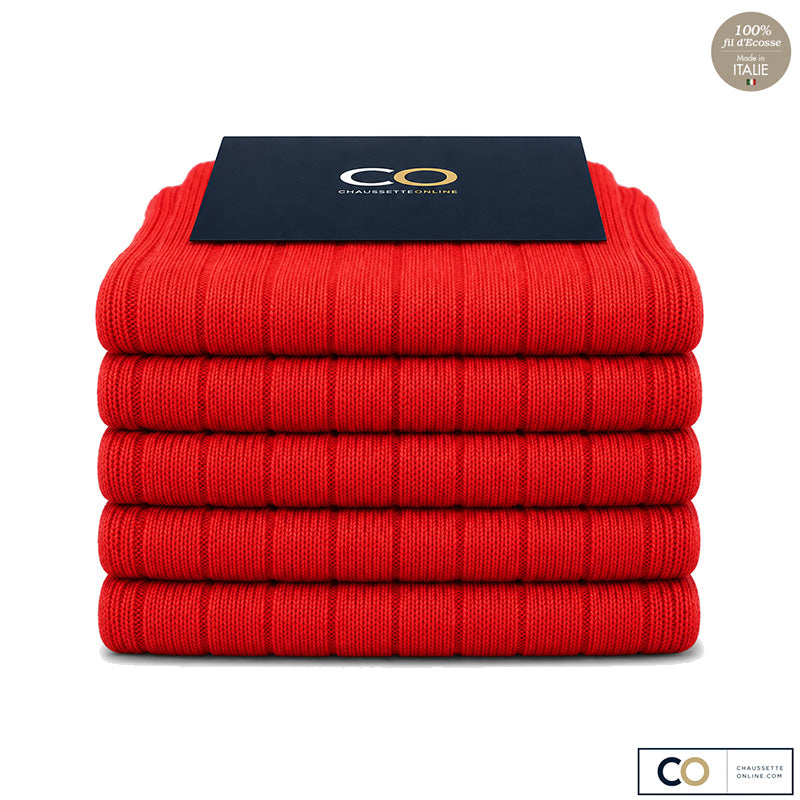 Bouquet de 5 paires de chaussettes rouges pour homme