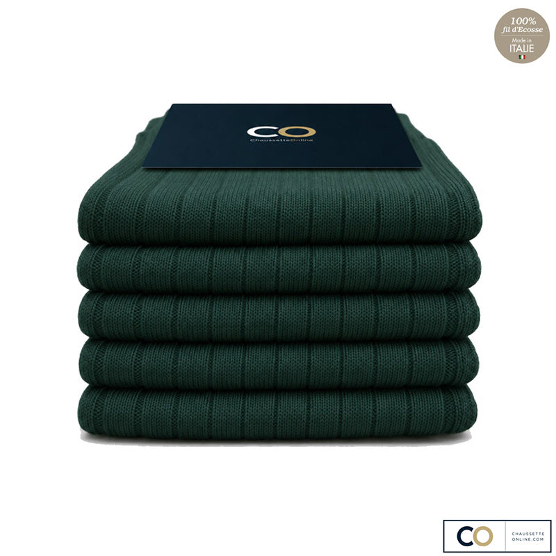 Bouquet de 5 paires de chaussettes vert sapin pour homme